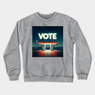 Vote Gas Station Funny Political Art Crewneck Sweatshirt